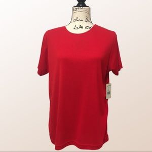 New Karen Scott Red top. Comfortable and dressy. Ideal for the holidays